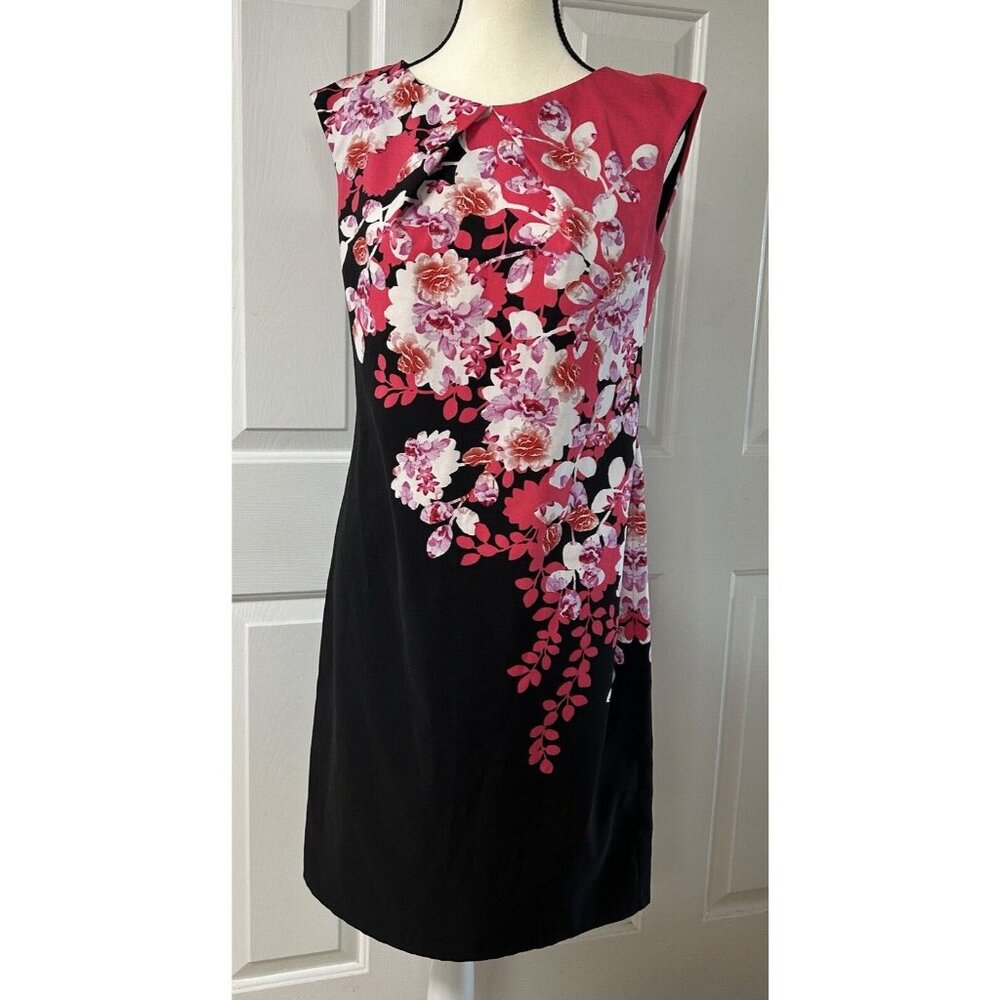 Women's Dress Size 6 New York And Company Floral Pink Red Black B34